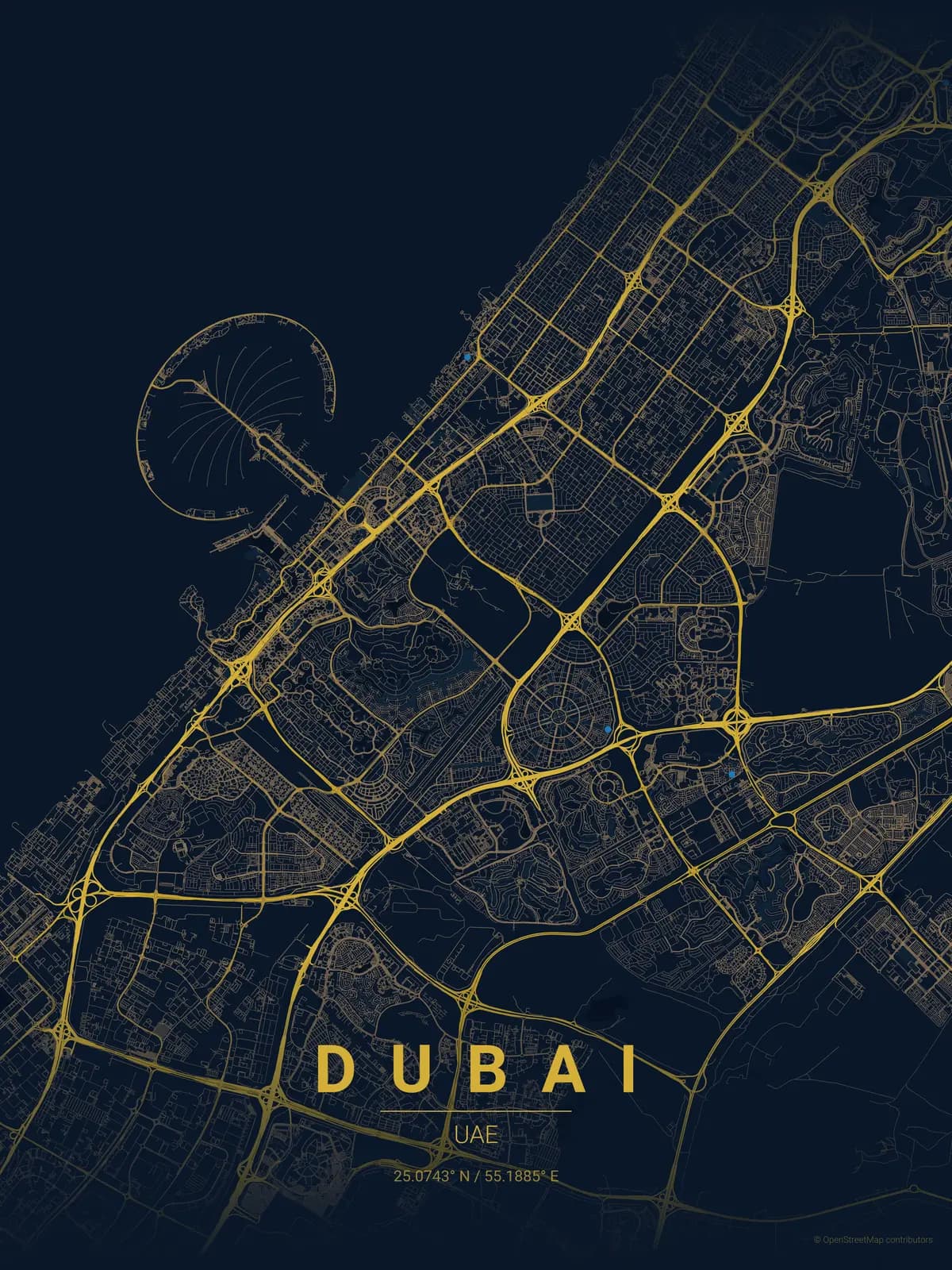 Dubai midnight blue poster