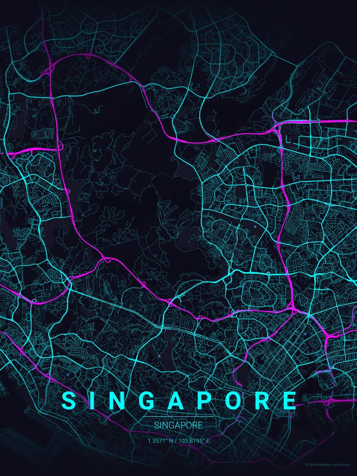 Singapore Neon Cyberpunk poster