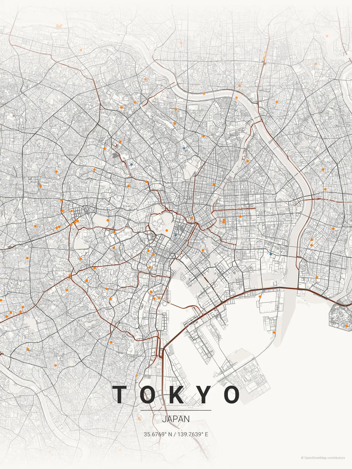 Tokyo Japanese ink poster