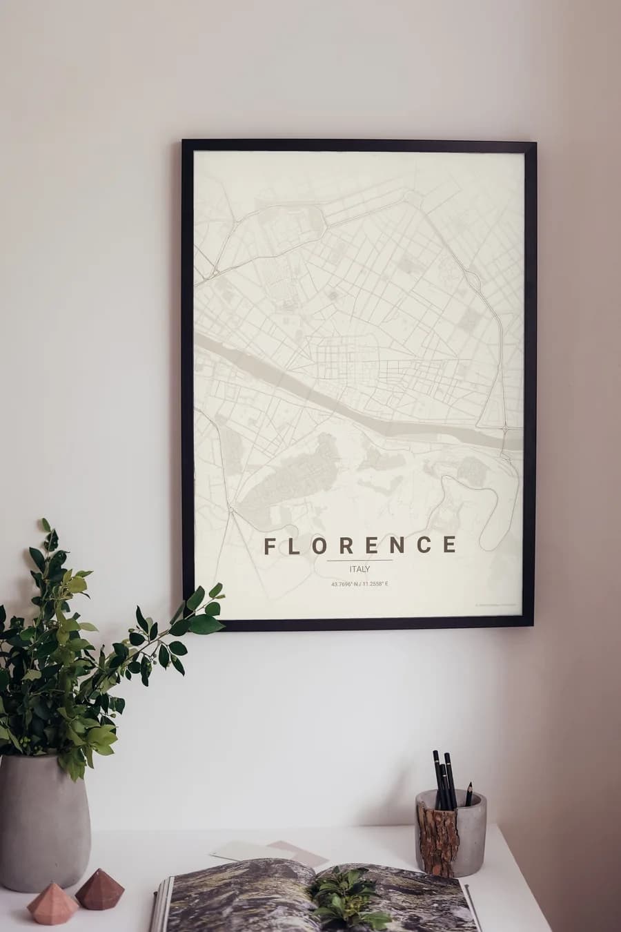 Florence Map Poster: Renaissance streets along the Arno