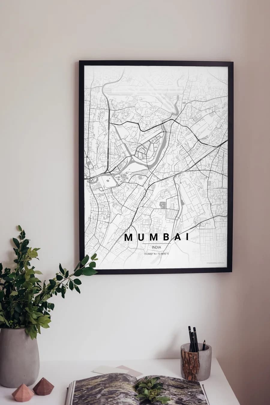 Mumbai Map Poster: peninsula, coastline and twenty million stories