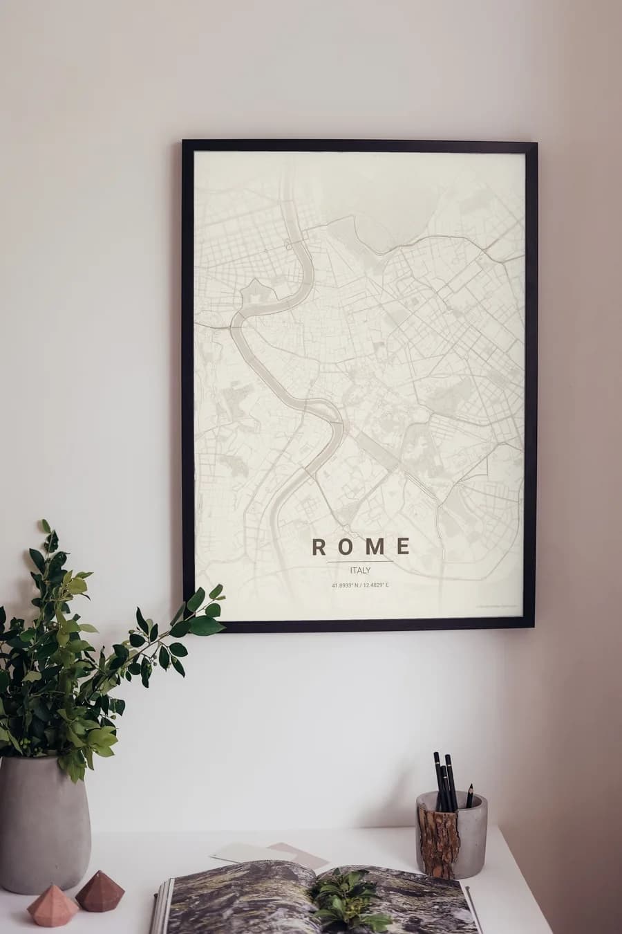 Rome Map Poster: seven hills, the Tiber and two thousand years of streets