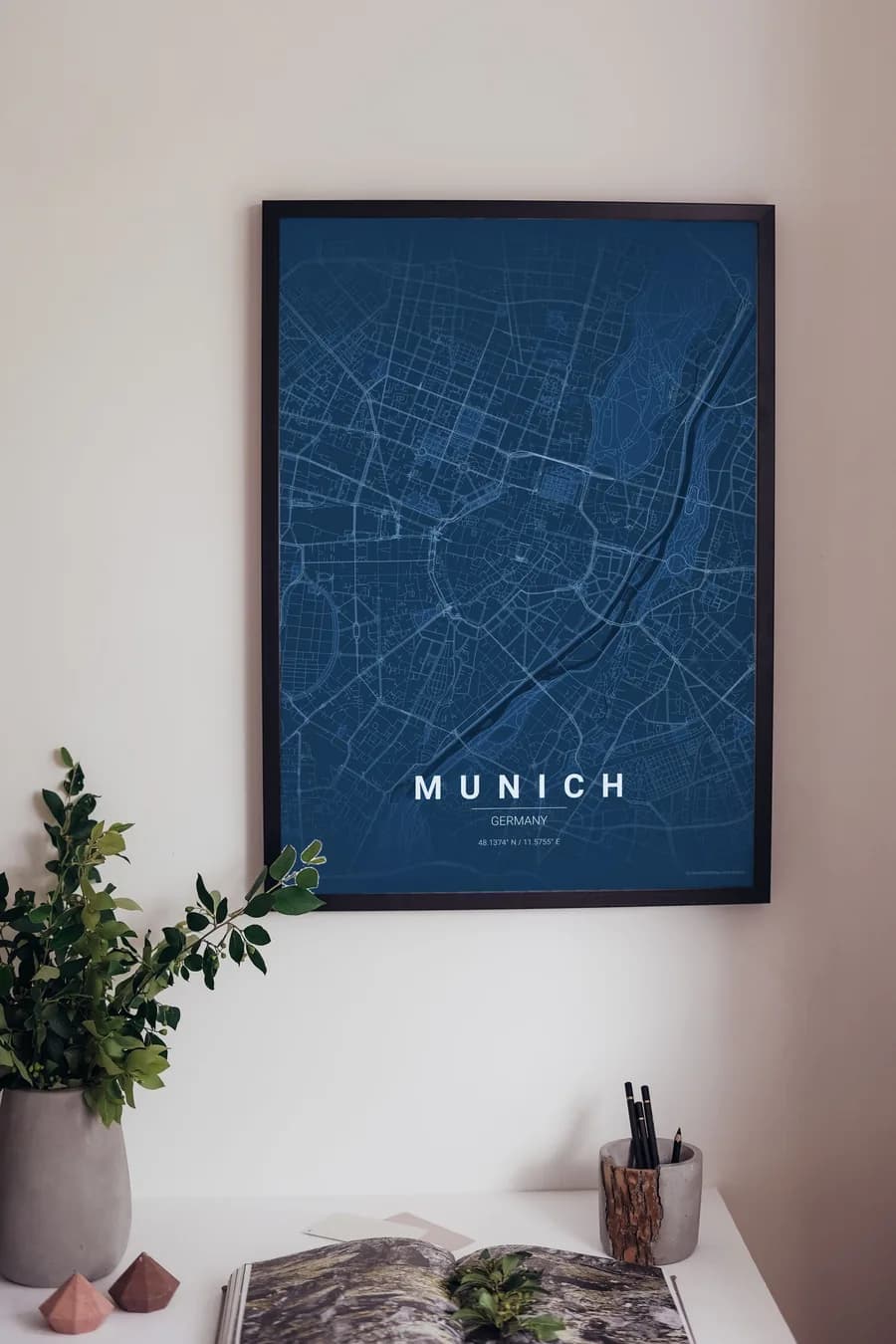 Munich Map Poster: the Altstadt ring, the Isar and the English Garden