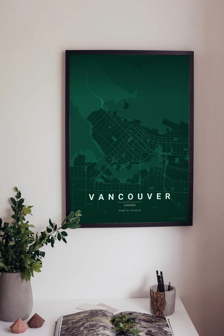 Vancouver Map Poster: a peninsula city between mountains and sea