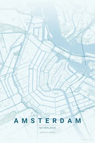 Amsterdam map poster in the Ocean theme