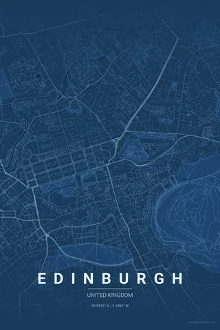 Edinburgh map poster in the Blueprint theme