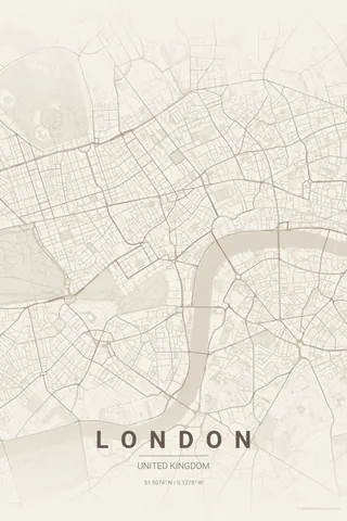London map poster in the Warm Beige theme