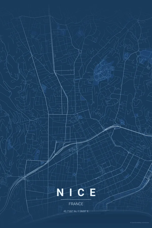 Nice map poster in the Blueprint theme