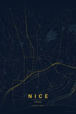 Nice map poster in the Midnight Blue theme