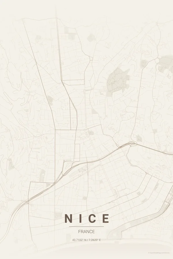 Nice map poster in the Warm Beige theme