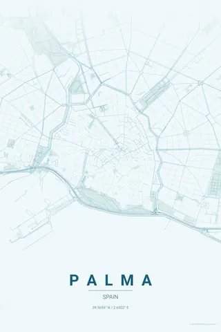 Palma map poster in the Ocean theme